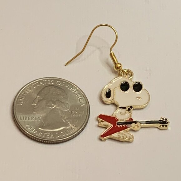Snoopy Earring, Joe Cool Earring, Peanuts Earring, Gift Idea, Guitar Earring - Picture 6 of 8